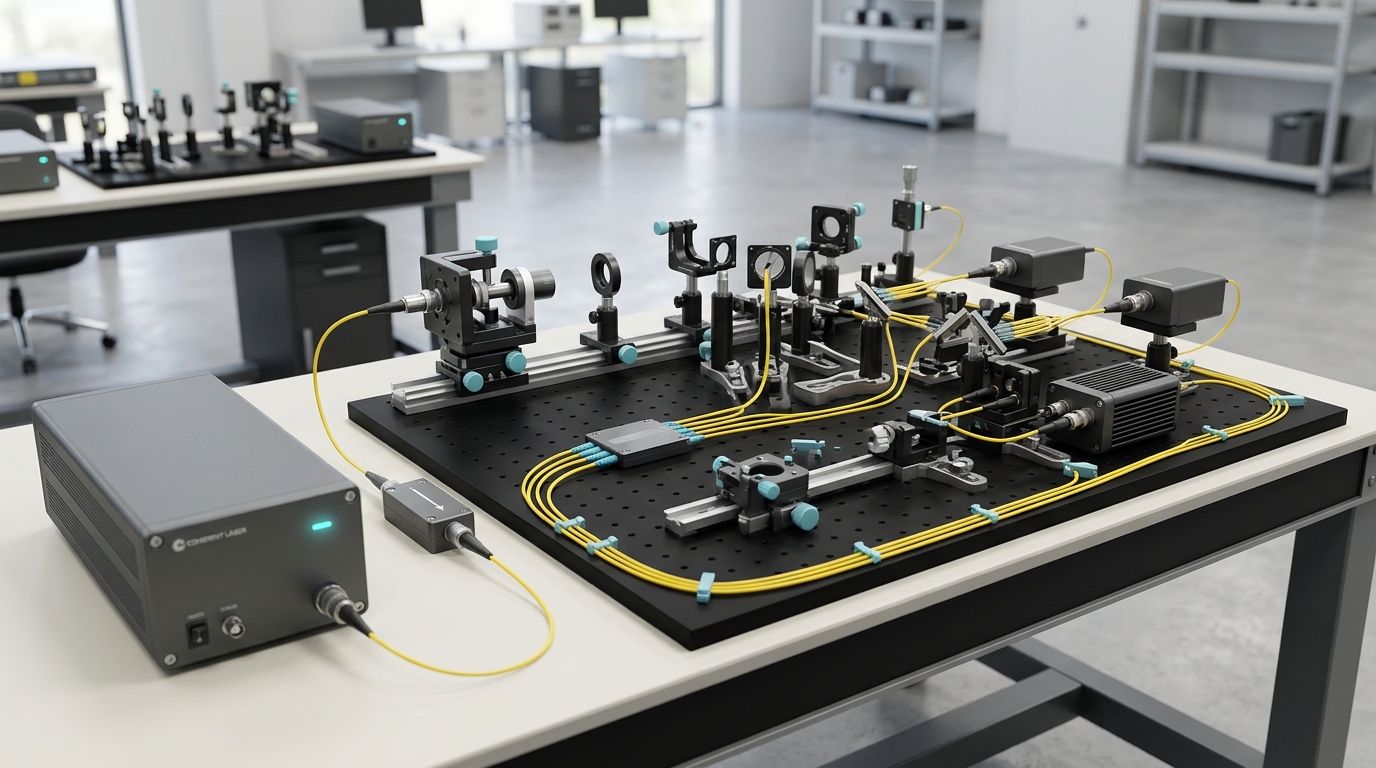 Engineering visualization of an open optical laboratory bench for validation